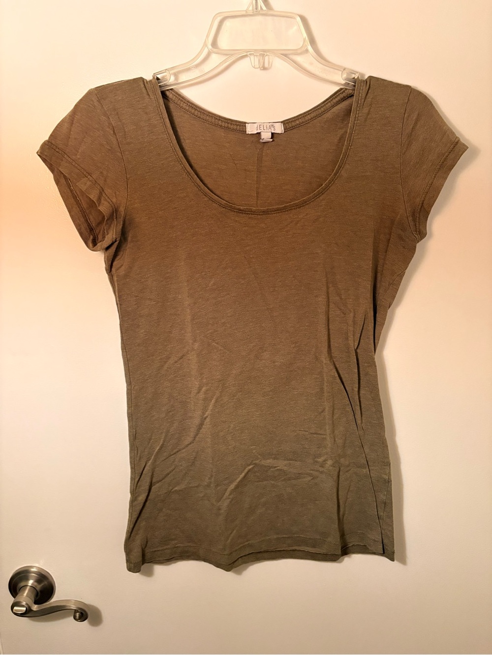 dELiA*s Olive Short Sleeve Scoop Neck Tee